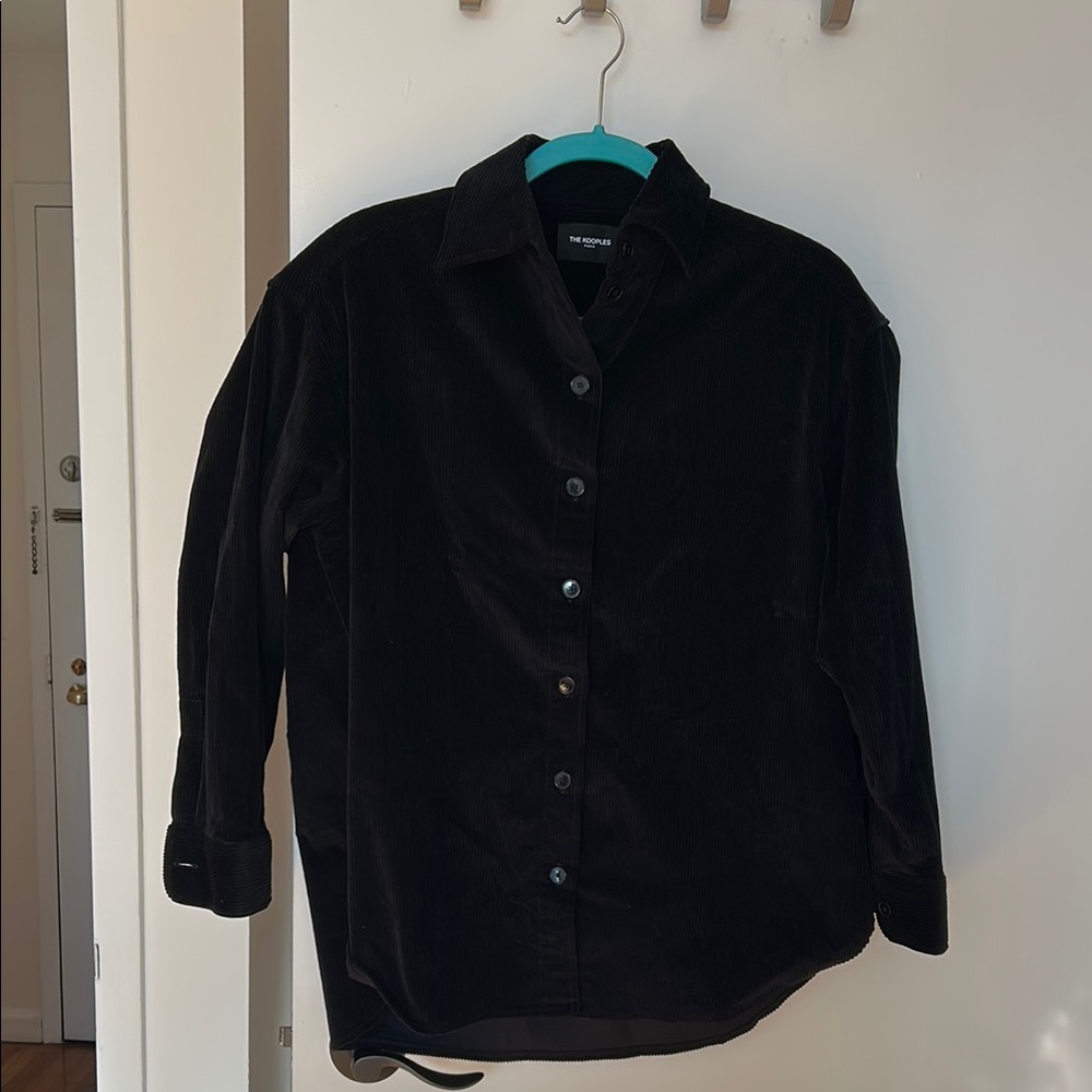 NWOT The Kooples Corduroy oversized shirt- 0 black